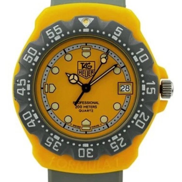 Tag Heuer 35mm Men's Formula 1 Yellow/ Grey Swiss F1 Quartz Watch Ref 382.513/1!